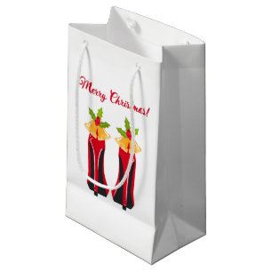 Red High Heels with Christmas Bells Small Gift Bag