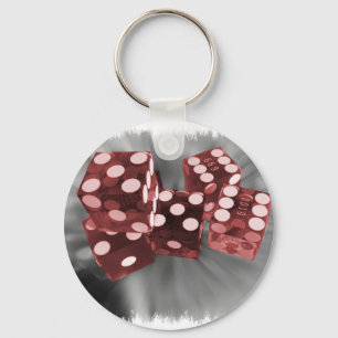 Red High Roller Dice Las Vegas Key Ring