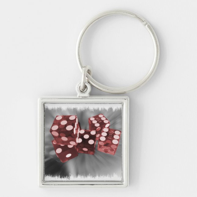 Red High Roller Dice Las Vegas Key Ring (Front)