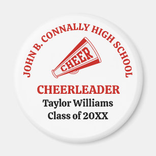 Red High School Cheerleader Personalised Magnet