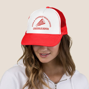 Red High School Cheerleader Personalised Trucker Hat