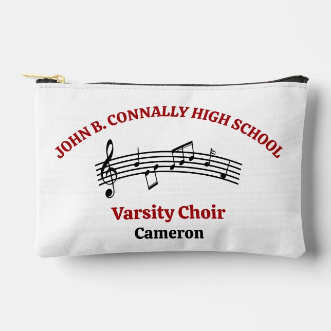 Red High School Choir Personalised Accessory Pouch (Front)