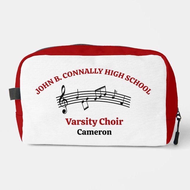 Red High School Choir Personalised Dopp Kit (Front)