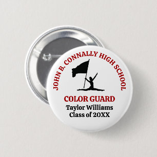 Red High School Colour Guard Personalised 6 Cm Round Badge