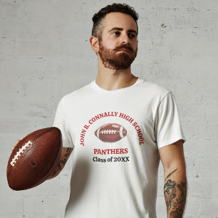 Red High School Football Team Customised T-Shirt