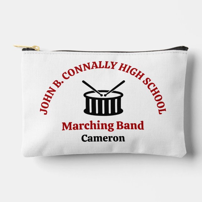 Red High School Marching Band Personalised Accessory Pouch (Front)