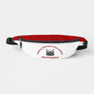 Red High School Marching Band Personalised Bum Bags