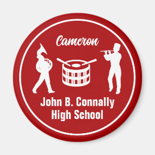 Red High School Marching Band Personalised Magnet