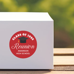 Red High School Reunion Personalised Party Classic Round Sticker