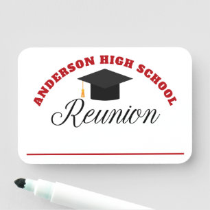Red High School Reunion Personalized Name Tag