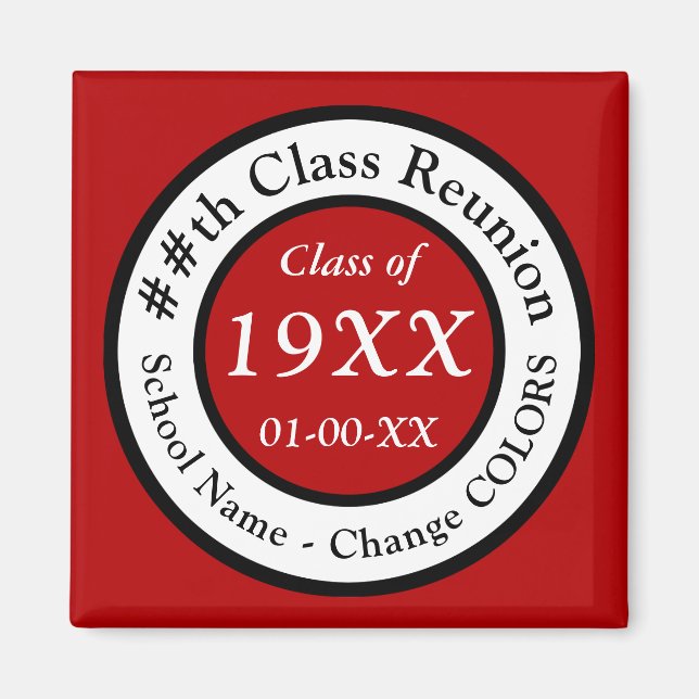 Red High School Reunion Souvenir Ideas, Any COLORS Magnet (Front)