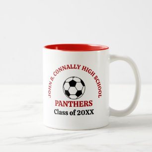 Red High School Soccer Team Personalised Two-Tone Coffee Mug
