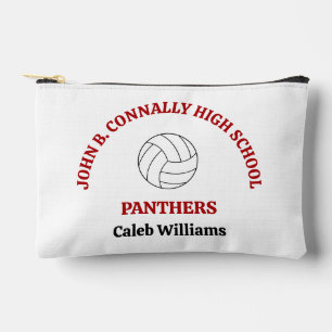 Red High School Volleyball Player Personalised Accessory Pouch