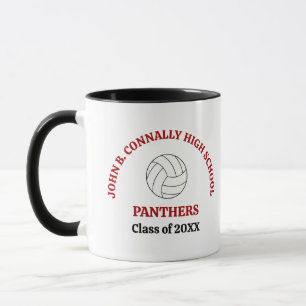 Red High School Volleyball Player Personalised Mug