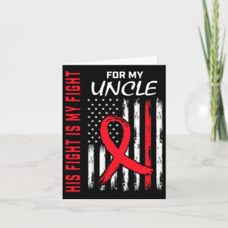 Red His Fight Is My Fight Uncle Heart Disease Awar Card