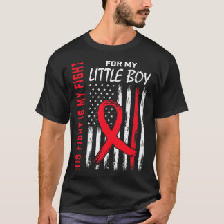 Red His Fight Son Little Boy Heart Disease Usa Fla T-Shirt