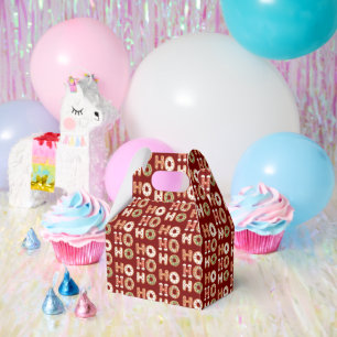 Red Ho Ho Ho Gingerbread Cookie Christmas Favour Box