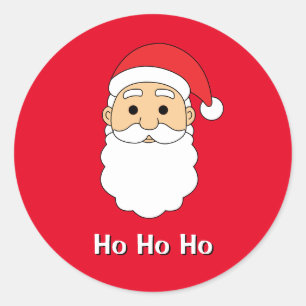 Red Ho Ho Ho Santa Claus Merry Christmas Family Classic Round Sticker