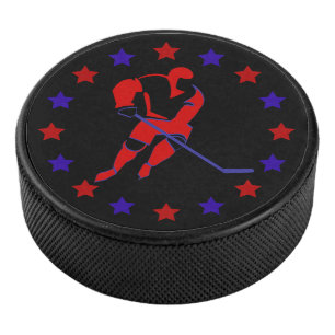 Red Hockey Player Stars Puck