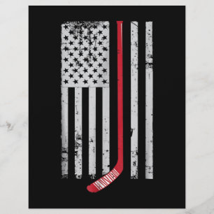 Red Hockey Stick American Flag USA Hockey Custom Letterhead