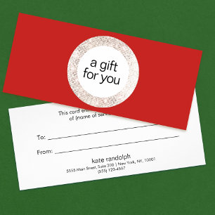 Red Holiday Beauty Salon Gift Certificate