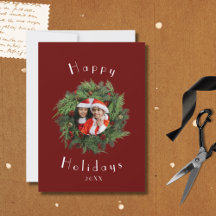 Red Holiday Card Template - Family Christmas Cards