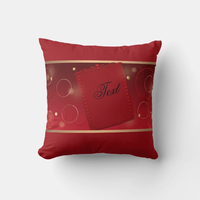 Red, holiday decor, holiday cushion (Front)