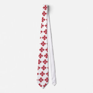 Red Holiday Fleur de lis diamond Men's Tie