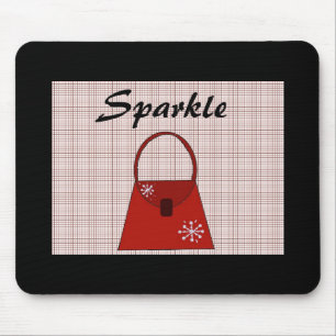 Red Holiday Handbag - Sparkle Mouse Pad