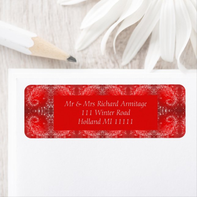 Red Holiday Label Return Address Label (Insitu)