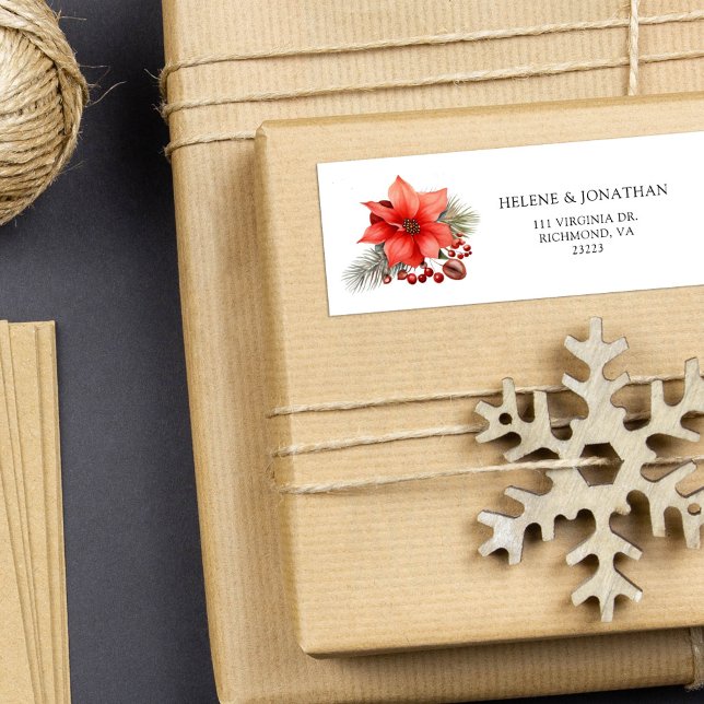 Red Holiday Merry Christmas Return Address Label (Red Holiday Merry Christmas Return Address Label)