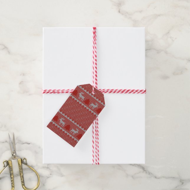 Red Holiday Party Gift Tags (With Twine)