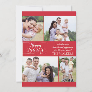 Red holiday photocard card