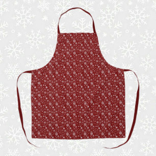Red holiday snowflake pattern All-Over Print Apron
