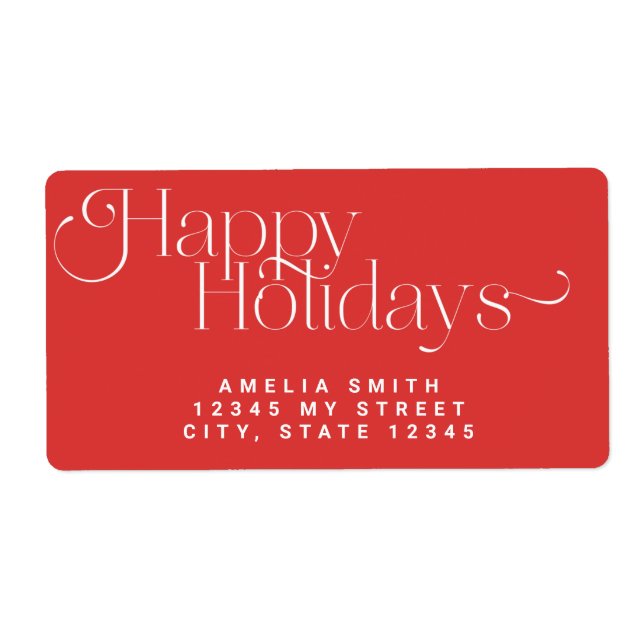 Red Holidays Address Label (Front)