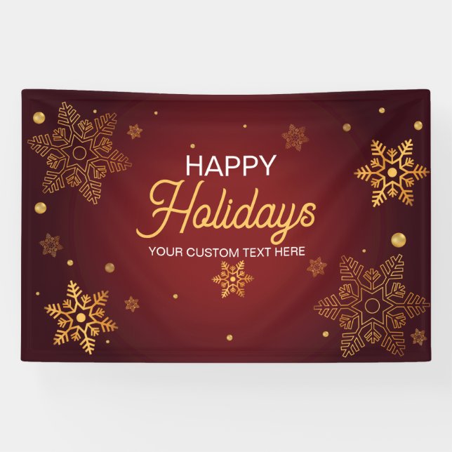 Red Holidays Christmas party backdrop  Banner (Horizontal)