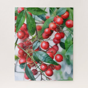Red Holly Berry Berries Nature Art Puzzle 