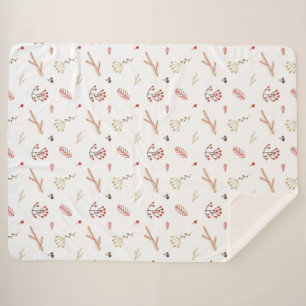 Red Holly Berry Holiday Sherpa Blanket