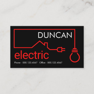 Red Home Electrical Circuit Business Card