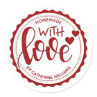 Red Homemade with Love Personalised Baking Classic