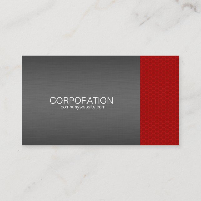 Red honeycomb professional, elite business card (Front)