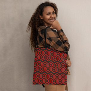 Red honeycomb tote bag