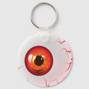 Red Horror Eyeball Key Ring
