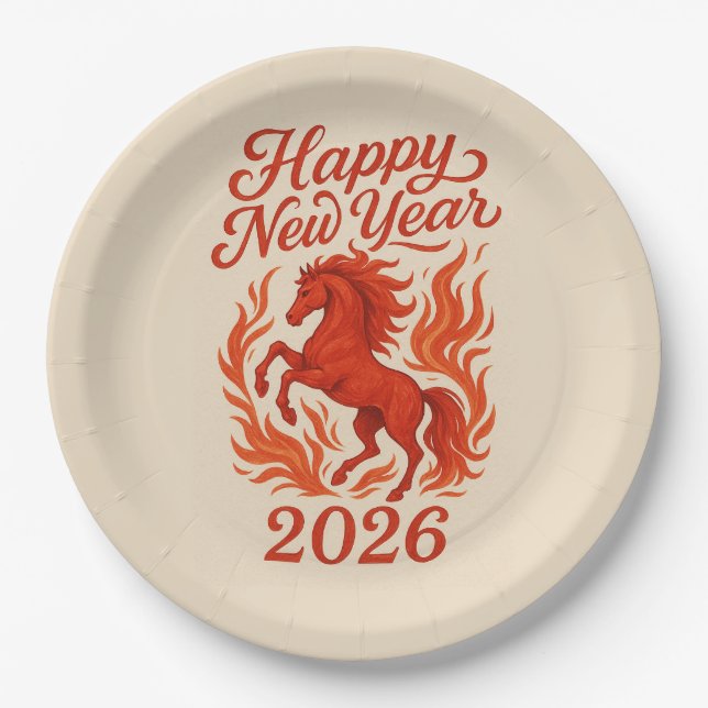 Red Horse 2026 Paper Plate (Front)