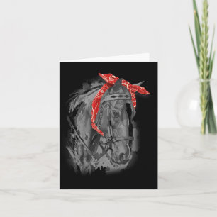 Red Horse Bandanna For Horseback Riding Card