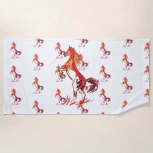 Red Horse Beach Towel