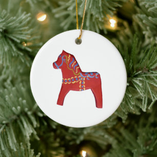 Red Horse Ceramic Ornament