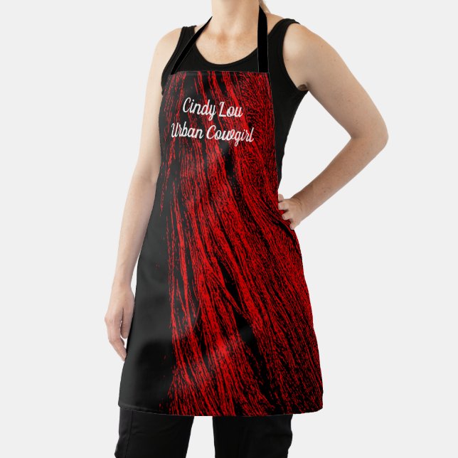 Red Horse Mane Abstract Apron (Insitu)
