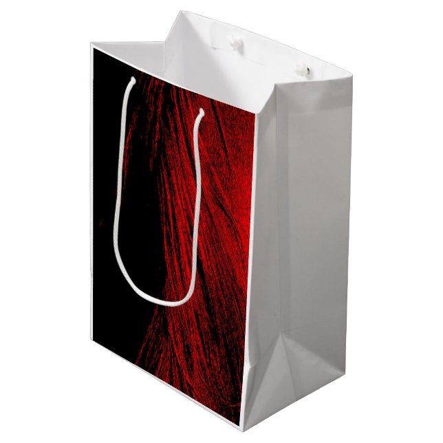 Red Horse Mane Abstract Gift Bag (Front Angled)