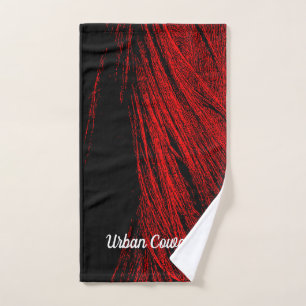 Red Horse Mane Abstract Hand Towel